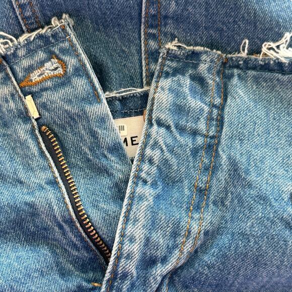 FRAME Sea Cut Off Waist Maxi Denim Skirt Raw Hem Front Slit 26 - Picture 13 of 15